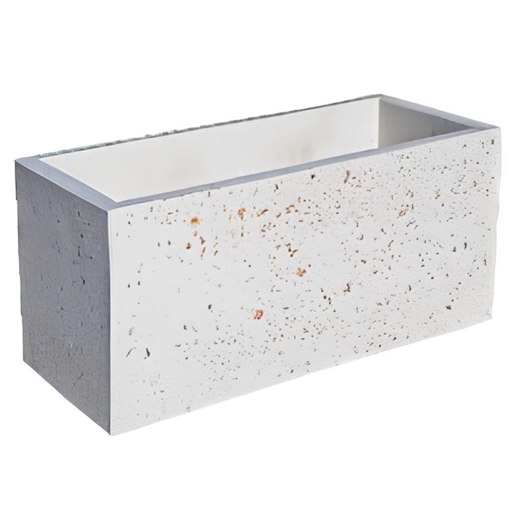 Fioriera in cls 80x30x60 bianco travertino - 101