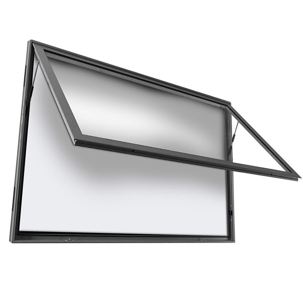 Bacheca per esterni con apertura a ribalta 99x70h con montanti inclusi - 11