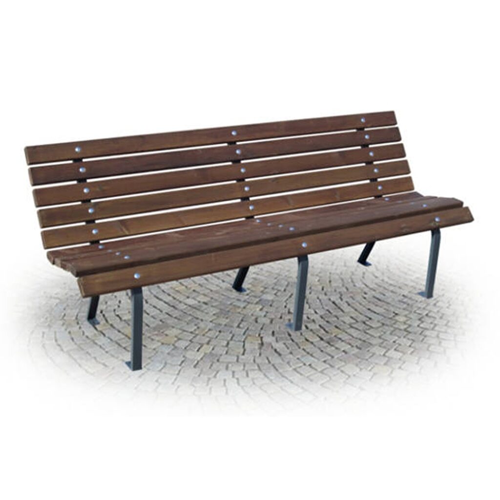 Panchina in legno 3 supporti tinto noce - edfa432n