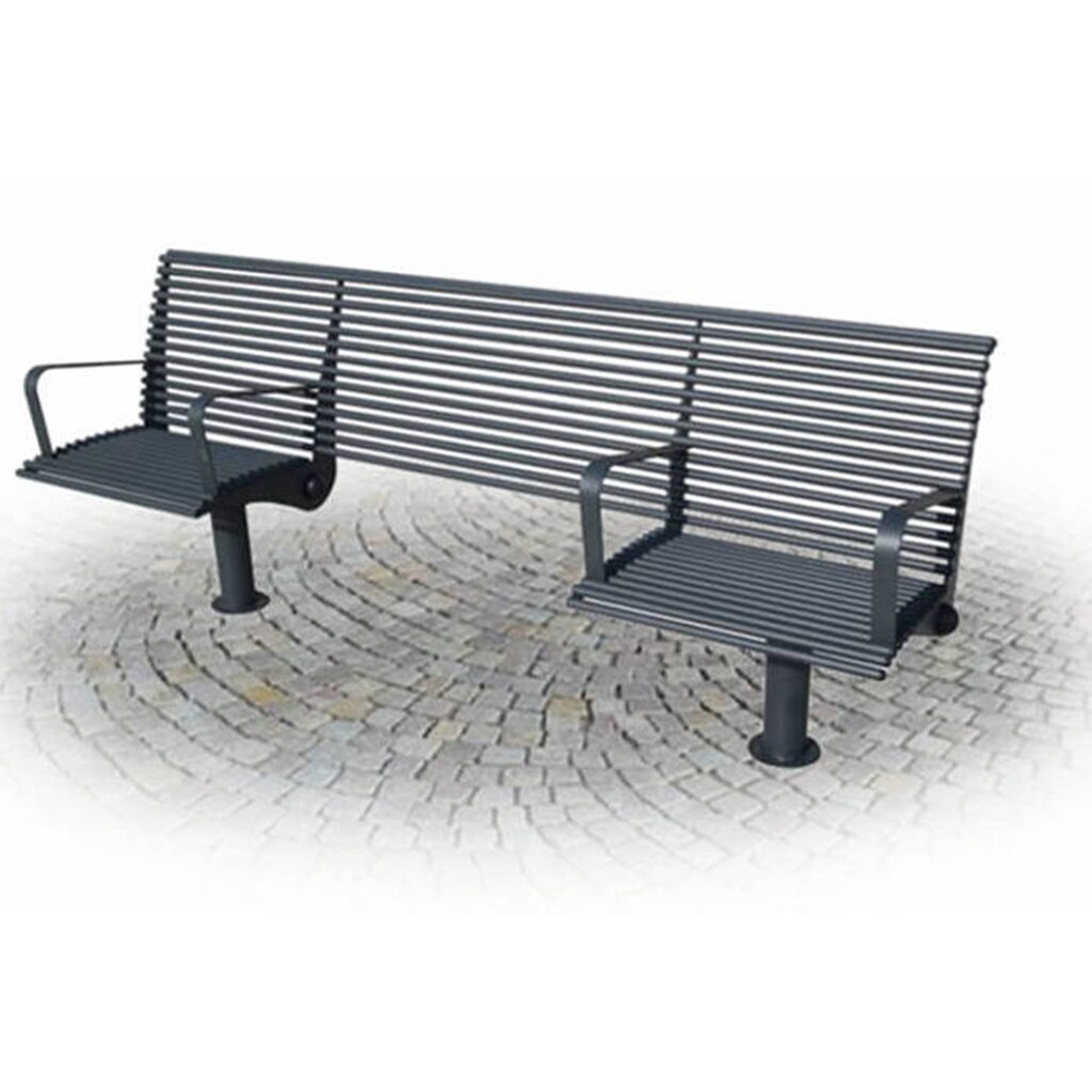 Panchina inclusiva in acciaio - edfa440inc