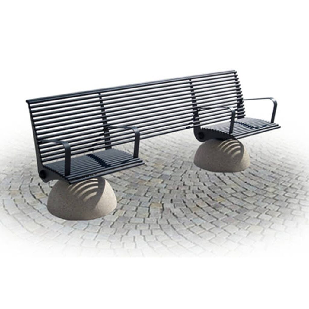 Panchina inclusiva in acciaio con base in cls - edfa440inccls