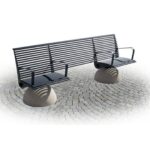 Panchina inclusiva in acciaio con base in CLS - EDFA440INCCLS