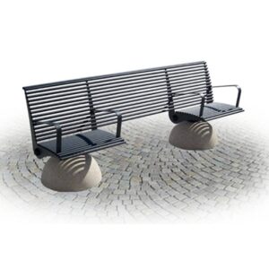 Panchina inclusiva in acciaio con base in cls - edfa440inccls 1 Edfa440inccls
