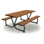 Set pic nic in legno e acciaio