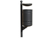 Cestino con attacco a palo e posacenere - EDFC106POSAP