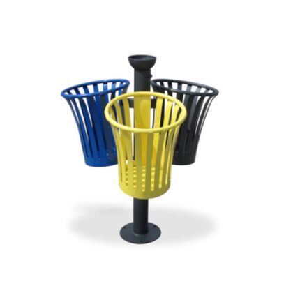 Kit differenziata a 3 cestini e posacenere - EDFC110K3POS