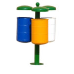 Kit differenziata a 3 cestini con tettuccio - EDFC118K3