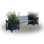 Composizione 2 fioriere con panchina 200 cm - - EDFE647200