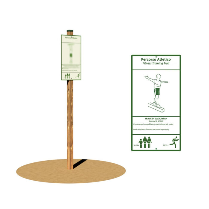 Attrezzo fitness: trave di equilibrio con cartello - - epg2115cart