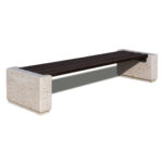 Panchina senza schienale con doghe in pino tinto noce - EUUPA228BP