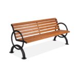 Panchina 200 cm in legno okumè con braccioli - ECD1121BISOK