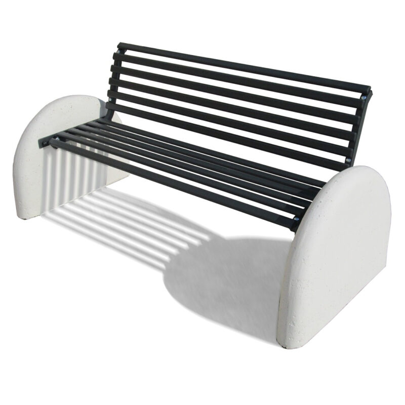 Panchina in acciaio e supporti in cls - edfa436