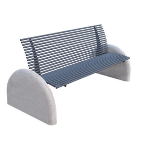 Panchina in acciaio con base in cls - edfa445 1 Edfa445