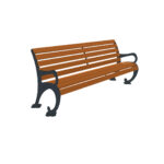 Panchina in legno con braccioli - EDFA477