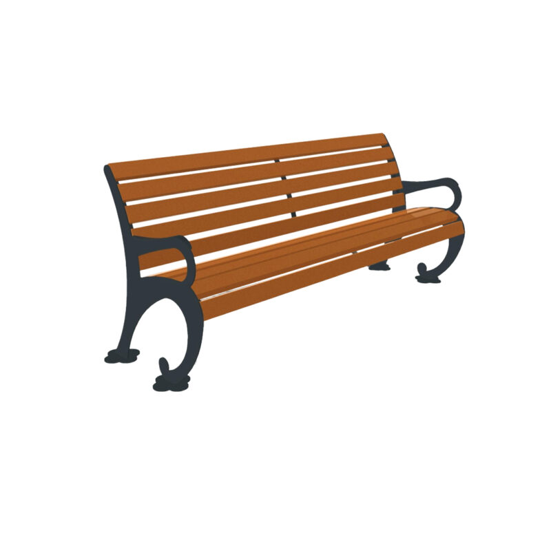 Panchina in legno con braccioli - edfa477