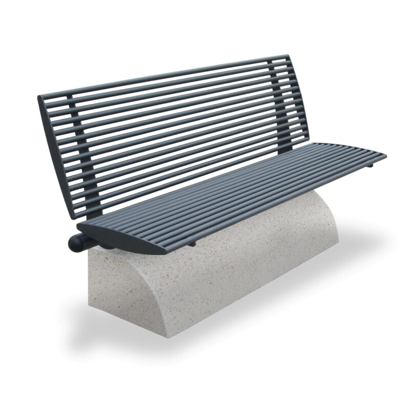 Panchina in acciaio e base in cls - edfa484