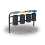 Kit differenziata a 4 cestini con posacenere - EDFC164K4POS