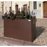 Fioriera rettangolare verniciata in finto corten - EDFE652