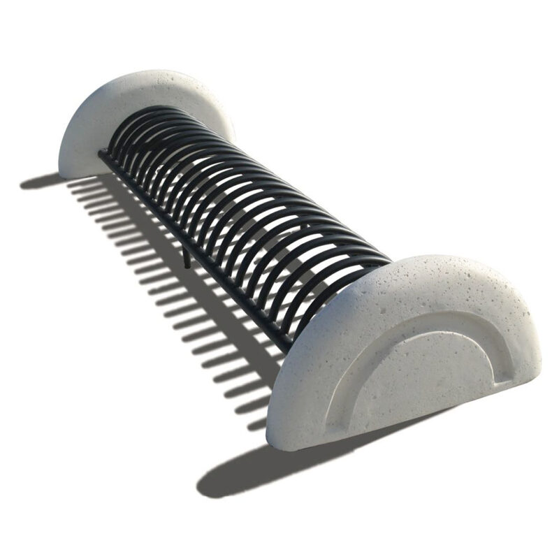 Portabici l. 220 con supporti in cls bianco travertino - - euuca228bp