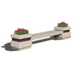 Panchina in cls tra 2 fioriere in CLS - EUUPC178BP