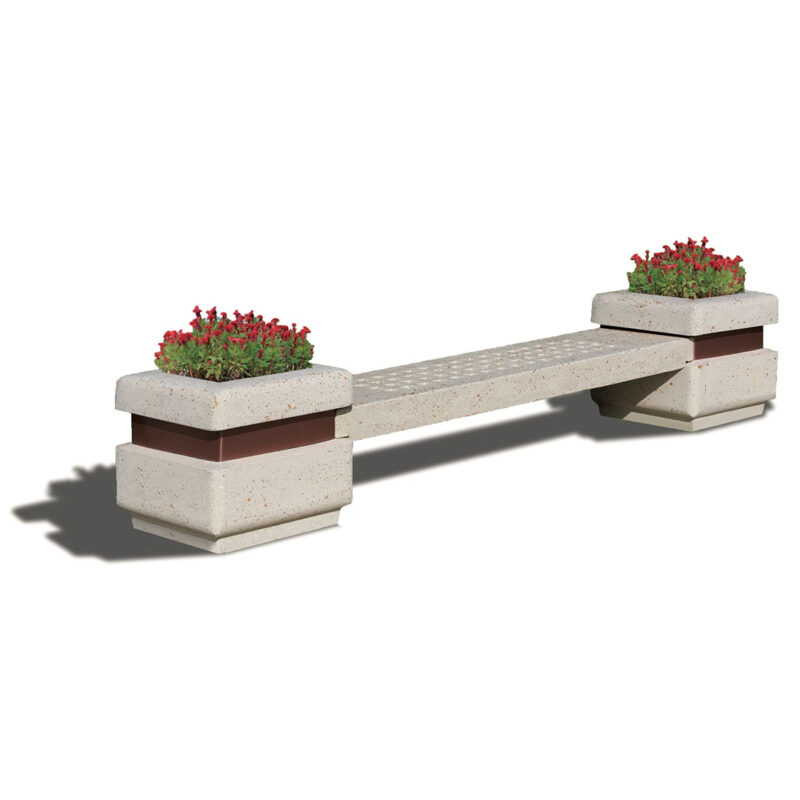 Panchina in cls tra 2 fioriere in cls - euupc178bp
