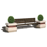 Panchina in legno e fioriere in CLS - EUUPC203BP