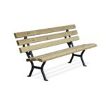 Panchina in acciaio zincato e listoni di legno - ECD1136