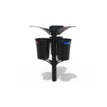 Triplo cestino differenziata con tettuccio - ECD203T