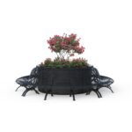 Fioriera con seduta in metallo - ECD298GB