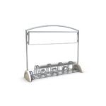 Portabici con fianchi in cls e pannello pubblicitario - ECD308BD