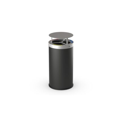 Cestone a 3 scomparti per differenziata con coperchio - ECD377B