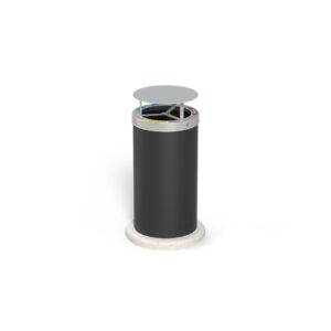 Cestone a 3 scomparti per differenziata con base in cls e tettuccio - ecd377bcls 1 Ecd377bcls
