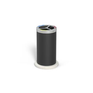 Cestone a 3 scomparti per differenziata in metallo con base in cls - ecd377cls 1 Ecd377cls