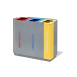 Cestone a 3 scomparti per differenziata con coperchio - ECDG456B