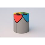 Cestone a 4 scomparti per differenziata in metallo - ECDG493