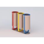 Kit 3 cestoni differenziata in metallo - ECDG508