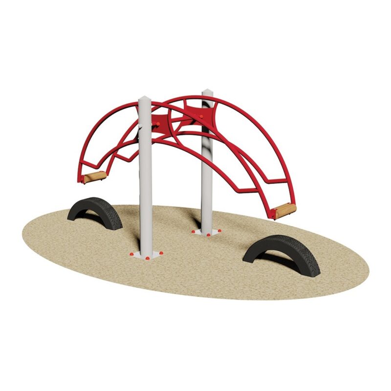 Dondolo in acciaio e legno - gpg853