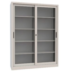 Armadio con anta in vetro scorrevole, 1 vano e 3 ripiani l. 120 - iet512ct 1 Iet512ct