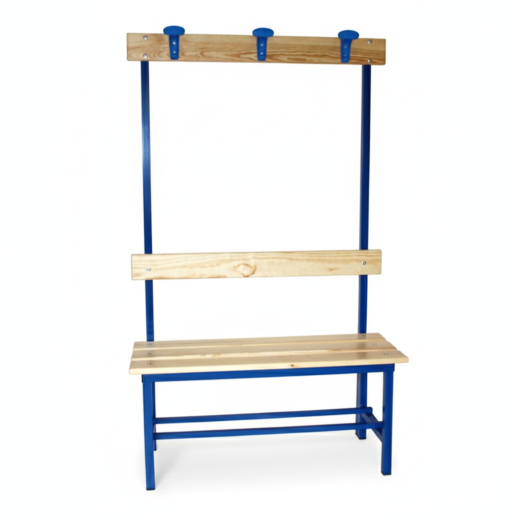 Isas8651 Panca con seduta, schienale e appendiabiti 1 mt - isas8651 - immagine 1