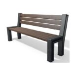 Panchina con schienale, in plastica riciclata, L. 165 cm - ESPPS04152