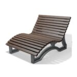 Panchina con schienale, in plastica riciclata, L. 119 cm - ESPPS0427