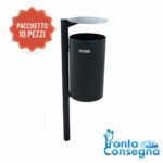 Cestino in acciaio su palo - EDFLBW1PROMO - PROMO PACCHETTO 10 PEZZI - PRONTA CONSEGNA