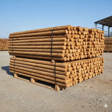 Palo in castagno scortecciato