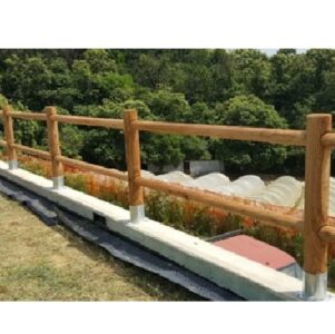 Recinzione a 2 fori in castagno tornito