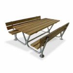 Set pic nic in legno e acciaio, con schienale - EDFA463CS